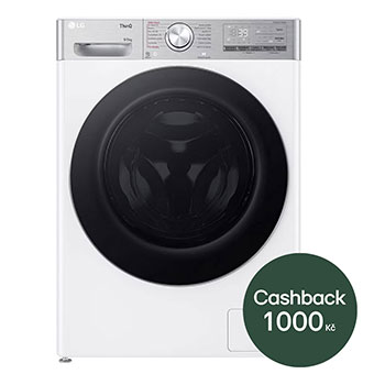 LG 9 kg parní pračka / 5 kg sušička LG 1200 ot./min | Direct Drive™ | AI DD™ | TurboWash™360°, front view, FCR9A95WG