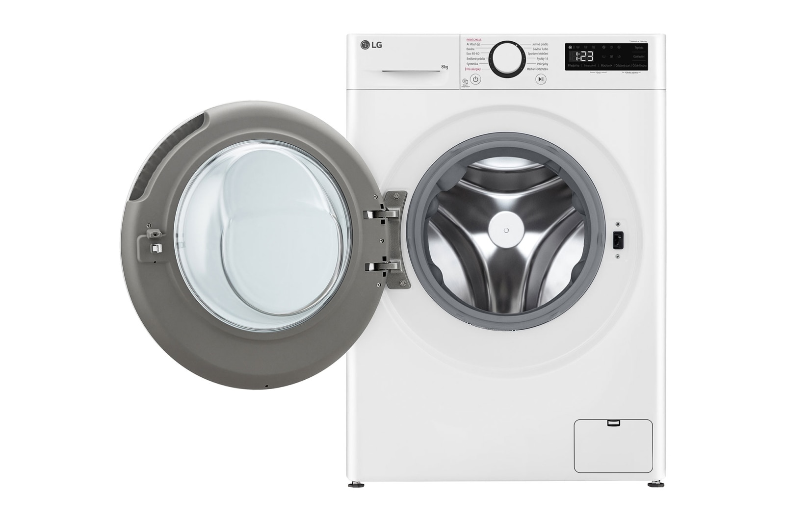 LG Parní pračka LG | 8 kg | A | 1400 ot./min | Direct Drive™ | AI DD™ |Bílá, FLR5A82WG
