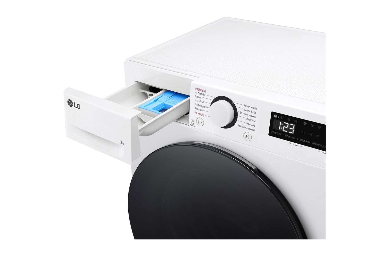 LG Parní pračka LG | 8 kg | A | 1400 ot./min | Direct Drive™ | AI DD™ |Bílá, FLR5A82WG