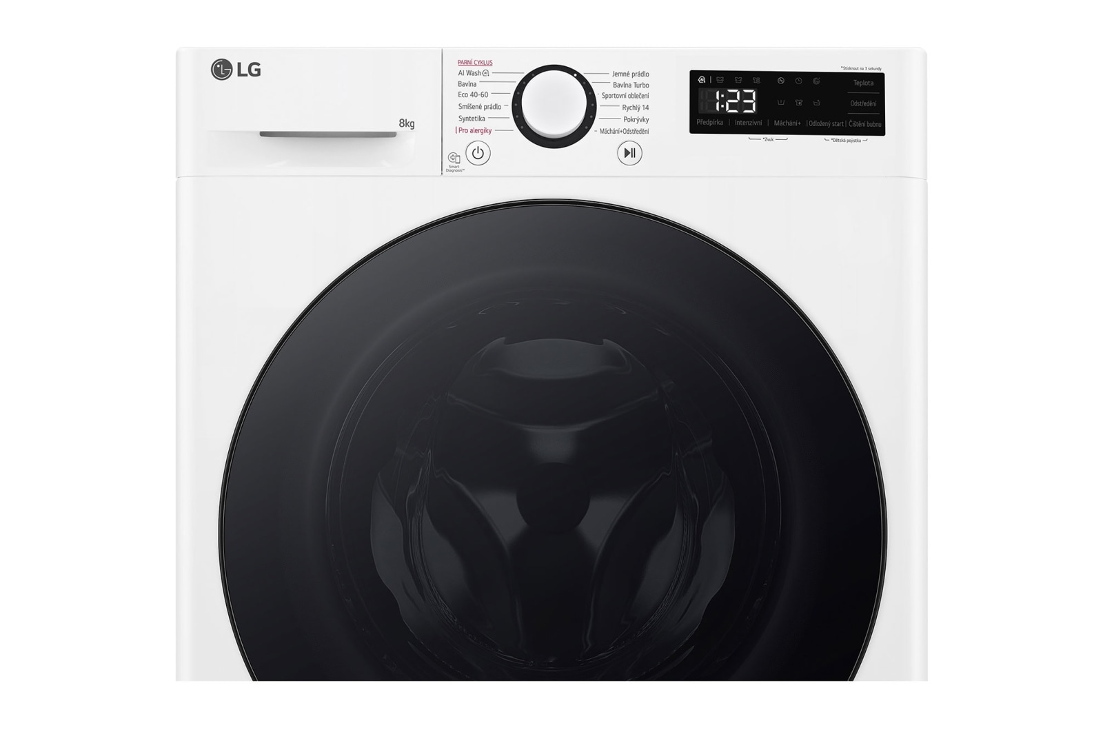 LG Parní pračka LG | 8 kg | A | 1400 ot./min | Direct Drive™ | AI DD™ |Bílá, FLR5A82WG