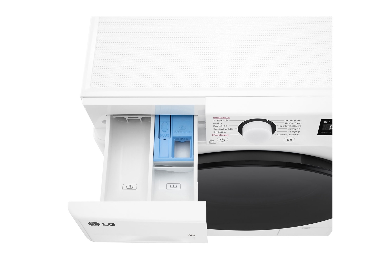 LG Parní pračka LG | 8 kg | A | 1400 ot./min | Direct Drive™ | AI DD™ |Bílá, FLR5A82WG
