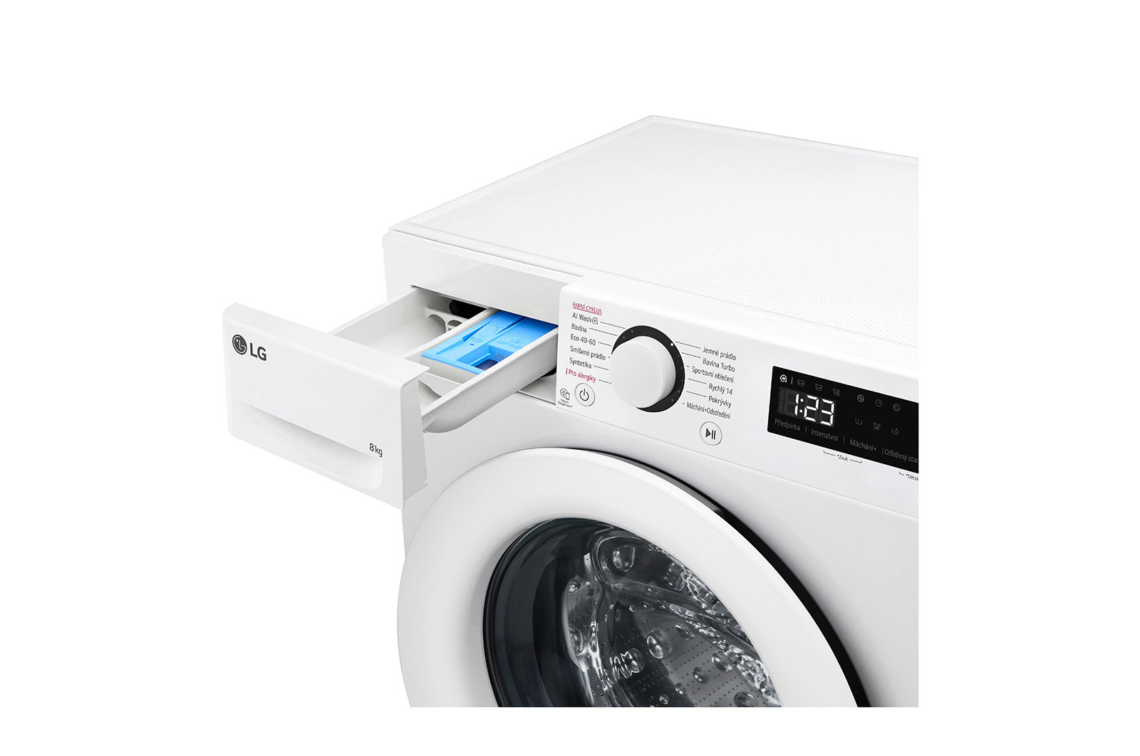 LG 8kg 1200 ot./min Direct Drive™ AI DD™ Parní pračka, Bílá, FLR5A82WH