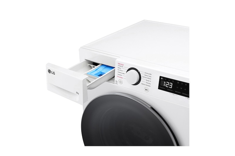 LG Slim parní pračka LG | 8 kg | 1200 ot./min | Direct Drive™ | Bílá, FLR5A82WS