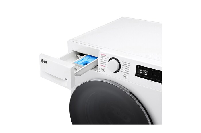 LG Slim parní pračka LG | 8 kg | 1200 ot./min | Direct Drive™ | Bílá, FLR5A82WS
