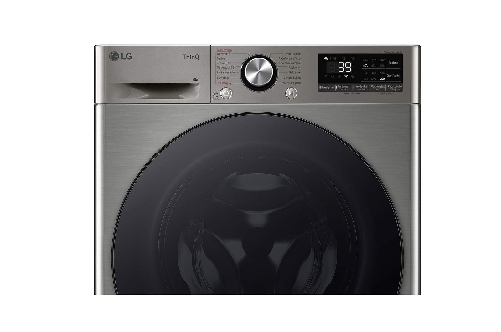 LG Slim parní pračka LG | 8 kg | A | 1200 ot./min | TurboWash™360° |Stříbrná, FLR7A82PG