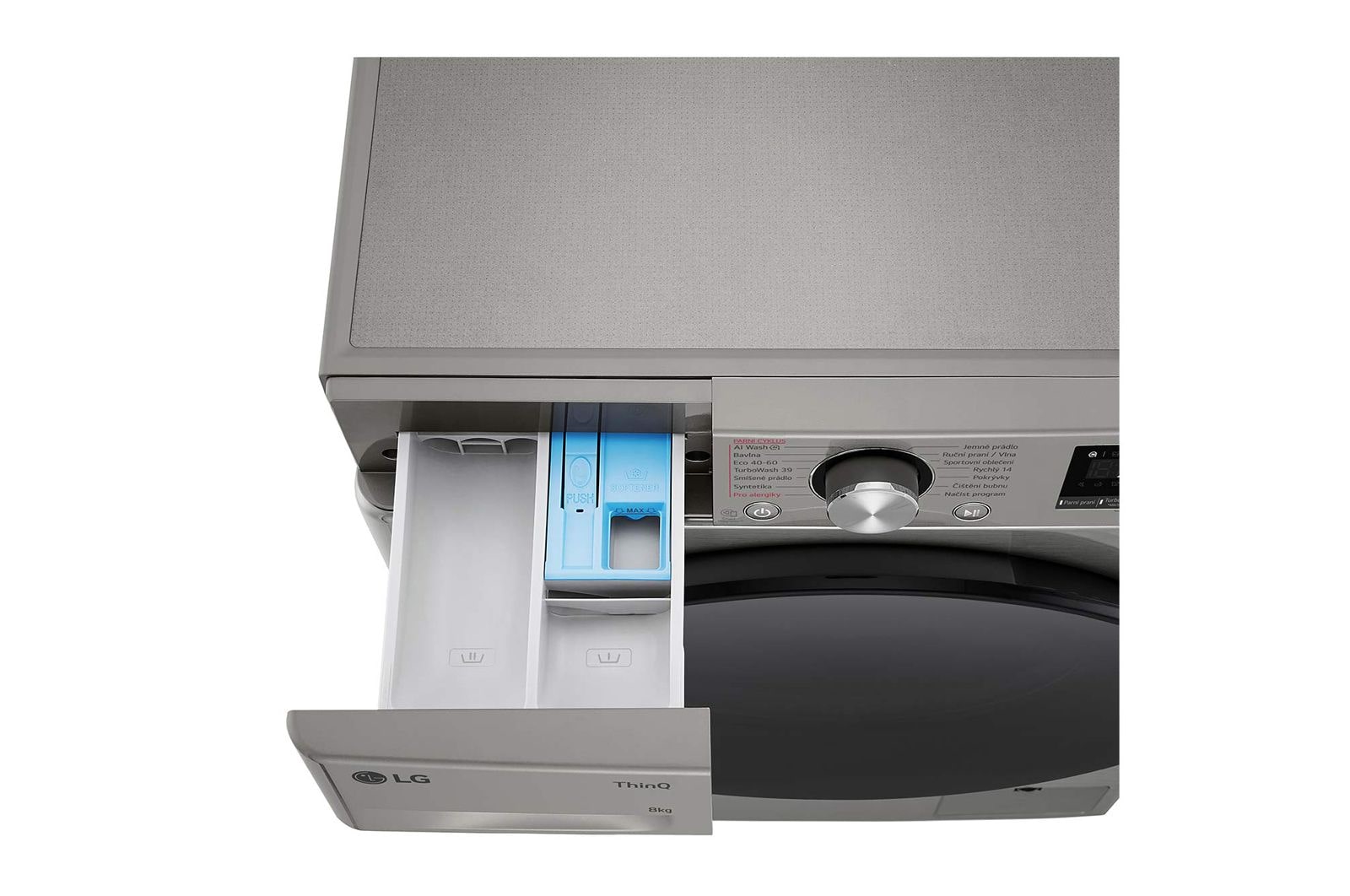 LG Slim parní pračka LG | 8 kg | A | 1200 ot./min | TurboWash™360° |Stříbrná, FLR7A82PG