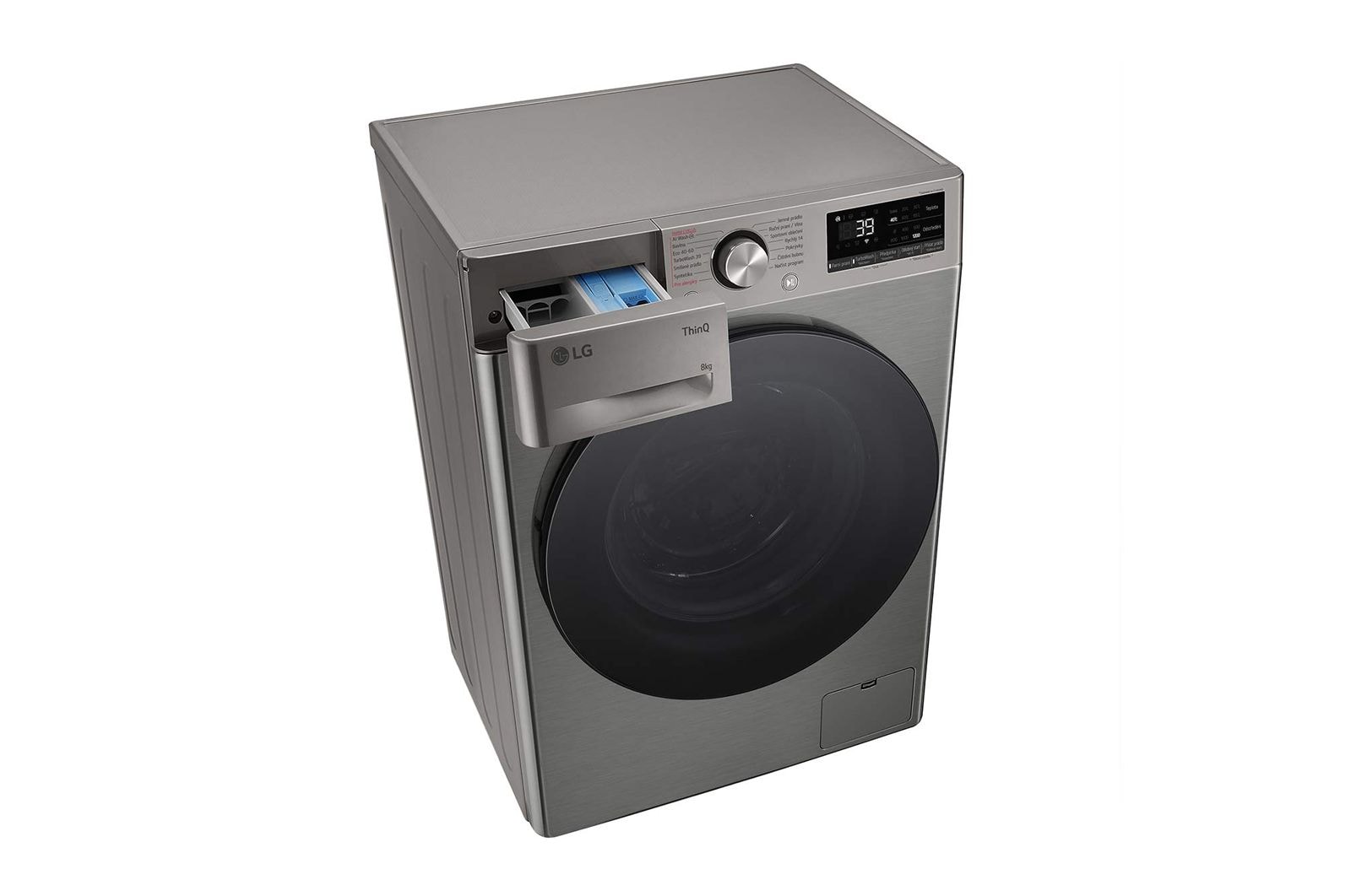 LG Slim parní pračka LG | 8 kg | A | 1200 ot./min | TurboWash™360° |Stříbrná, FLR7A82PG