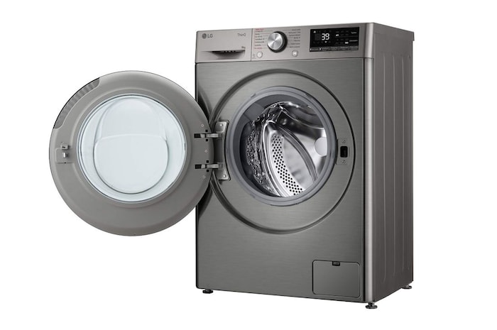 LG Slim parní pračka LG | 8 kg | A | 1200 ot./min | TurboWash™360° |Stříbrná, FLR7A82PG