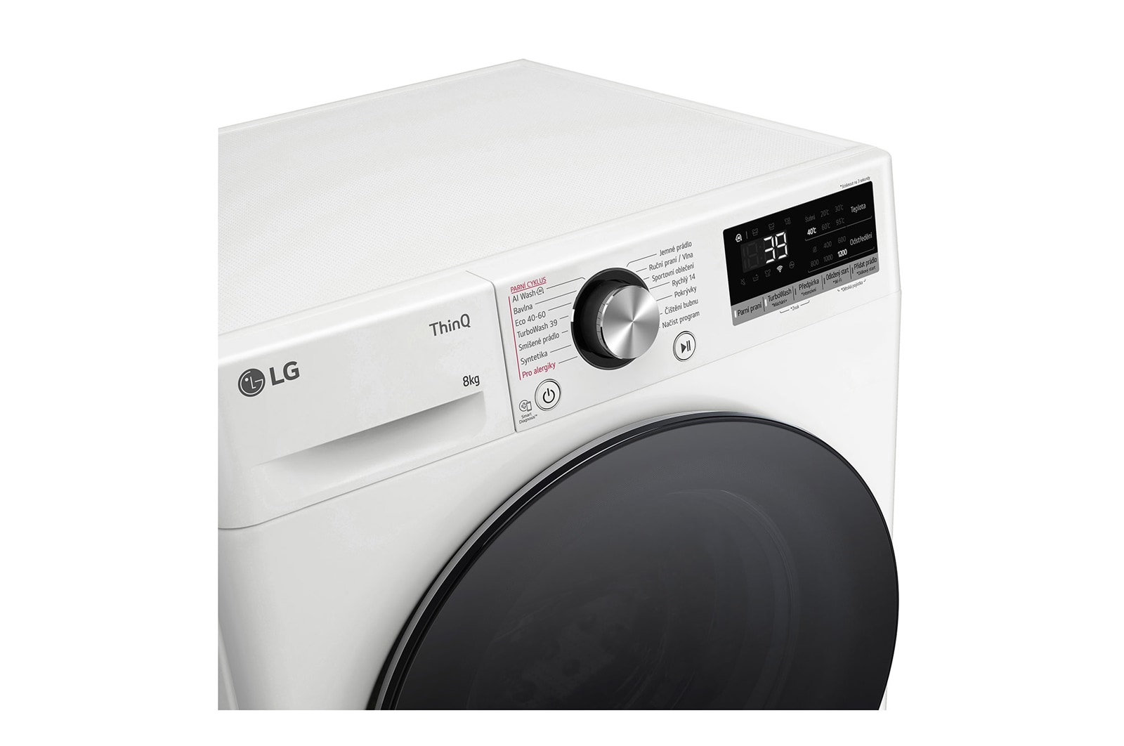 LG Slim parní pračka LG | 8 kg | A | 1200 ot./min | Direct Drive™ | AI DD™ |Bílá, FLR7A82WG