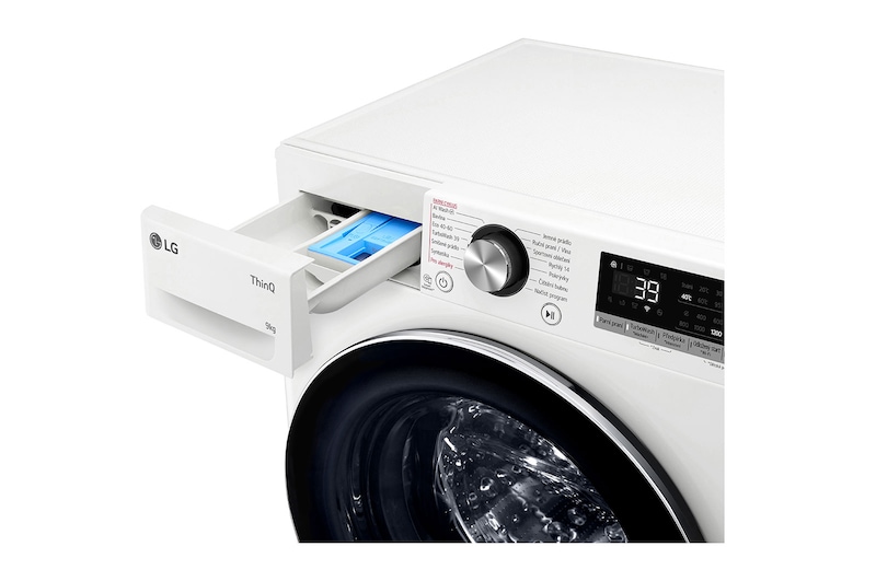 LG Slim parní pračka LG | 9 kg | A | 1200 ot./min | Direct Drive™ | AI DD™ |Bílá, FLR7A92WC