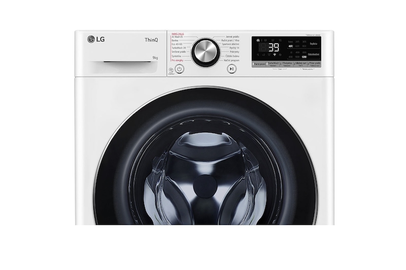 LG Slim parní pračka LG | 9 kg | A | 1200 ot./min | Direct Drive™ | AI DD™ |Bílá, FLR7A92WC