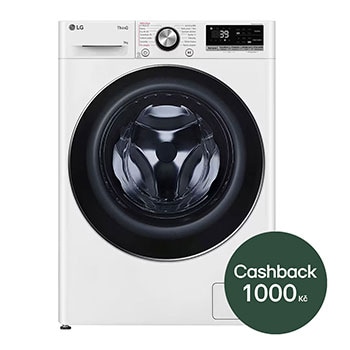 LG 9 kg slim parní pračka LG | 1200 ot./min | Direct Drive™ | AI DD™ | TurboWash™360°, Front View, FLR7A92WC