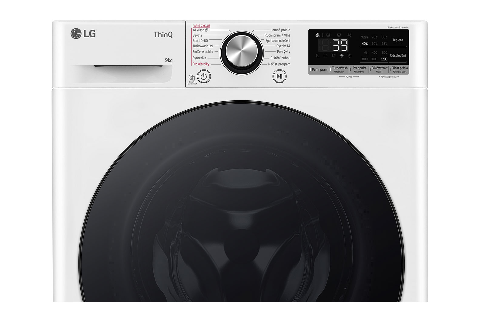 LG Slim parní pračka LG | 9 kg | A | 1200 ot./min | TurboWash™360° |Bílá, FLR7A92WG