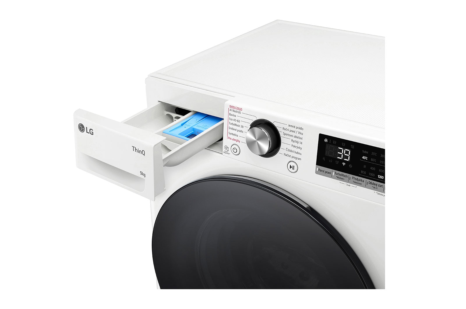 LG Slim parní pračka LG | 9 kg | A | 1200 ot./min | TurboWash™360° |Bílá, FLR7A92WG