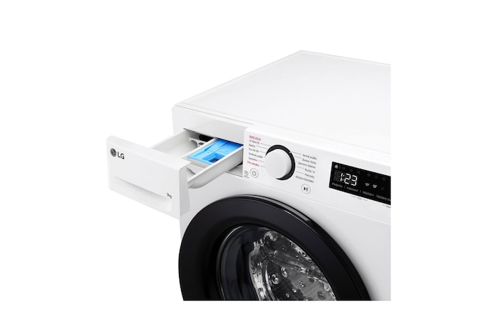LG Parní pračka LG | 9 kg | A | 1400 ot./min | Direct Drive™ | AI DD™|Bílá, FSR5A94WL