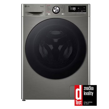 Pohled zepředu na 10kg Parní pračka TurboWash™360° AI DD™,Stříbrná - FSR7A04PG