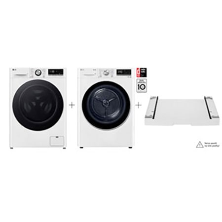 PRACÍ SET - LG Pračka FSR7A14WC + Sušička RC81V9AV3N + Výsuvný mezikus