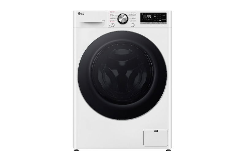Čelní pohled na Parní pračka LG | 11 kg | A | 1400 ot./min | Direct Drive™ | AI DD™ |Bílá FSR7A14WC