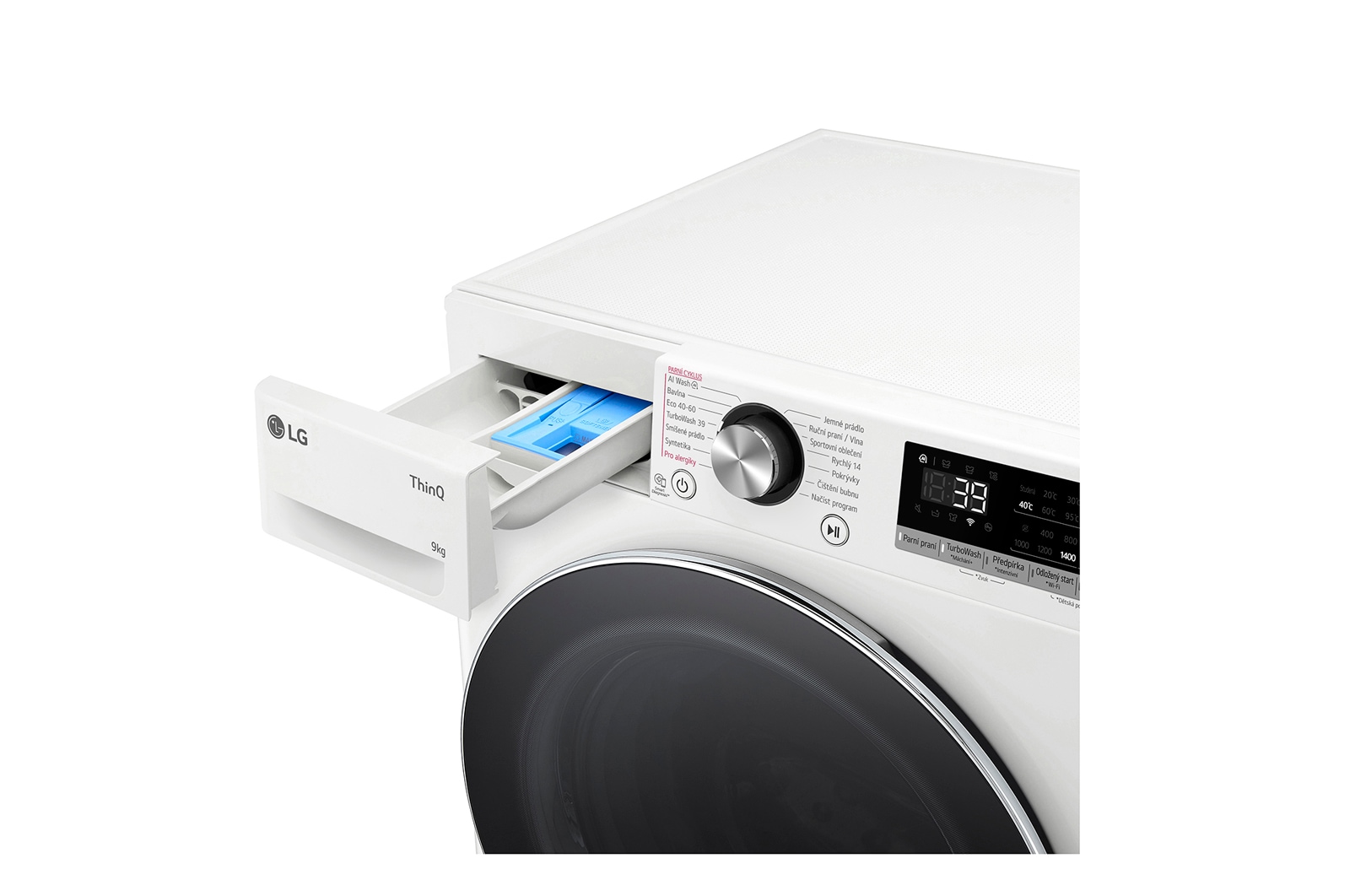 LG Parní pračka LG | 9 kg | A | 1400 ot./min | TurboWash™360° | ThinQ™|Bílá, FSR7A94WC