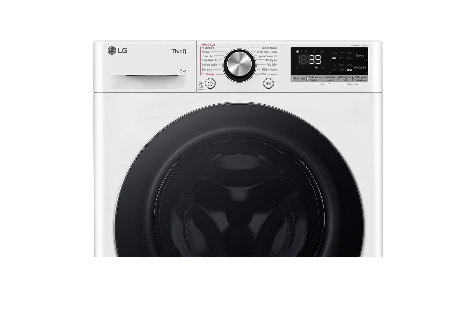 LG Parní pračka LG | 9 kg | A | 1400 ot./min | TurboWash™360° | ThinQ™|Bílá, FSR7A94WC