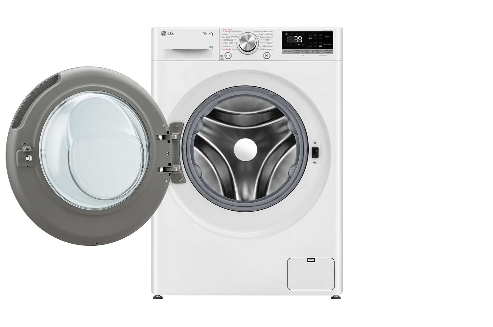 LG 9 kg parní pračka LG | A | 1400 ot./min | Direct Drive™ | AI DD™ | TurboWash™360°, FSR7A94WS
