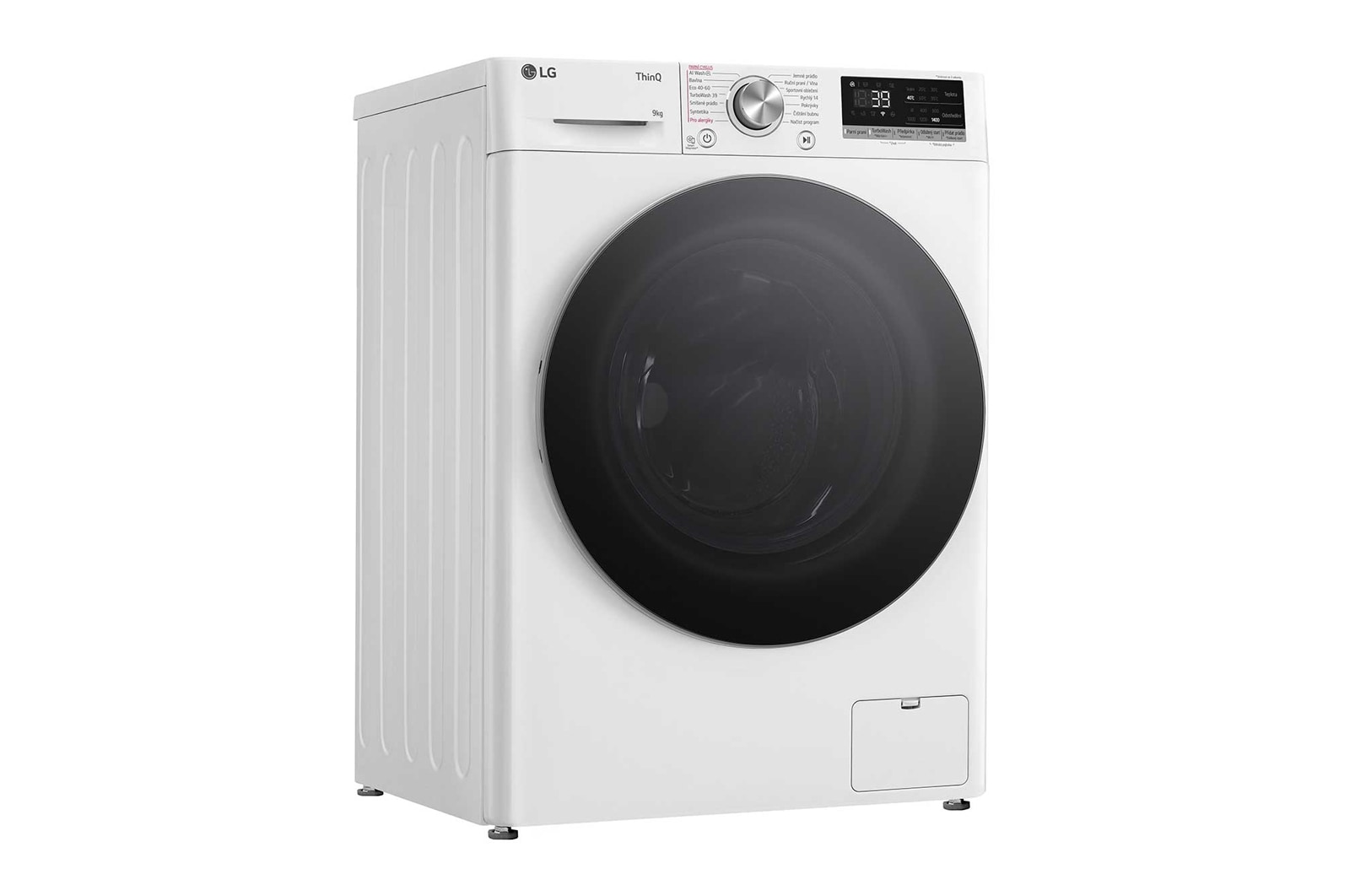 LG 9 kg parní pračka LG | A | 1400 ot./min | Direct Drive™ | AI DD™ | TurboWash™360°, FSR7A94WS