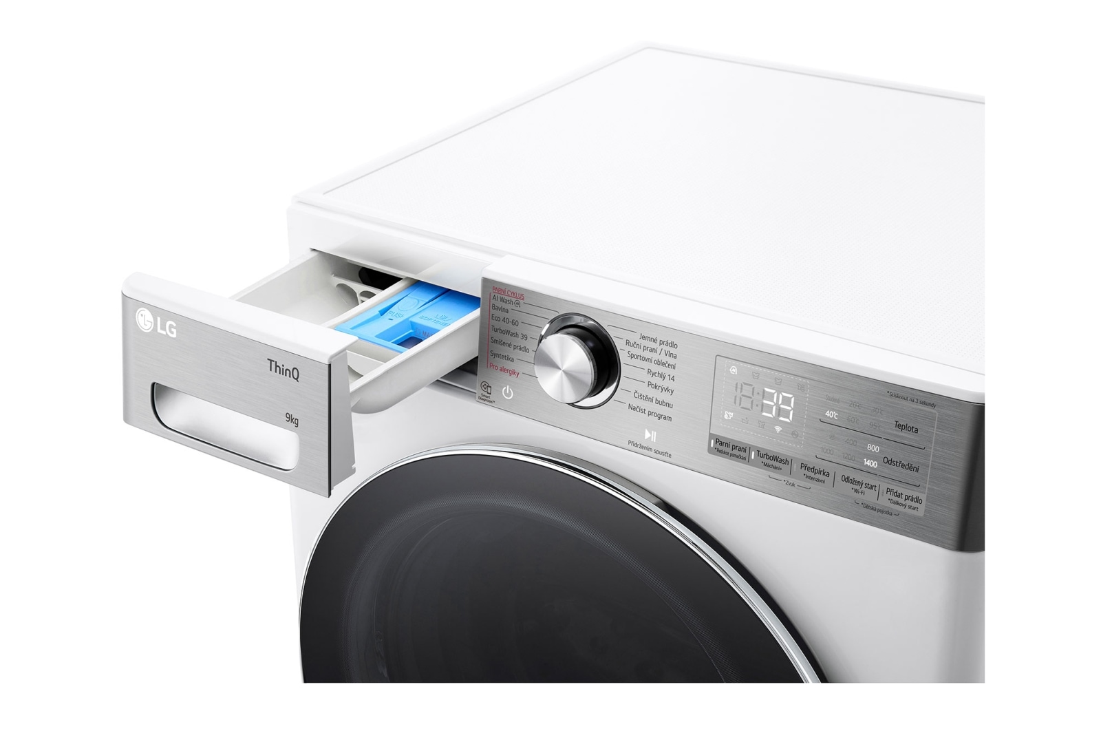 LG Parní pračka LG | 9 kg | A | 1400 ot./min | Direct Drive™ | AI DD™ |Bílá, FSR9A94WC