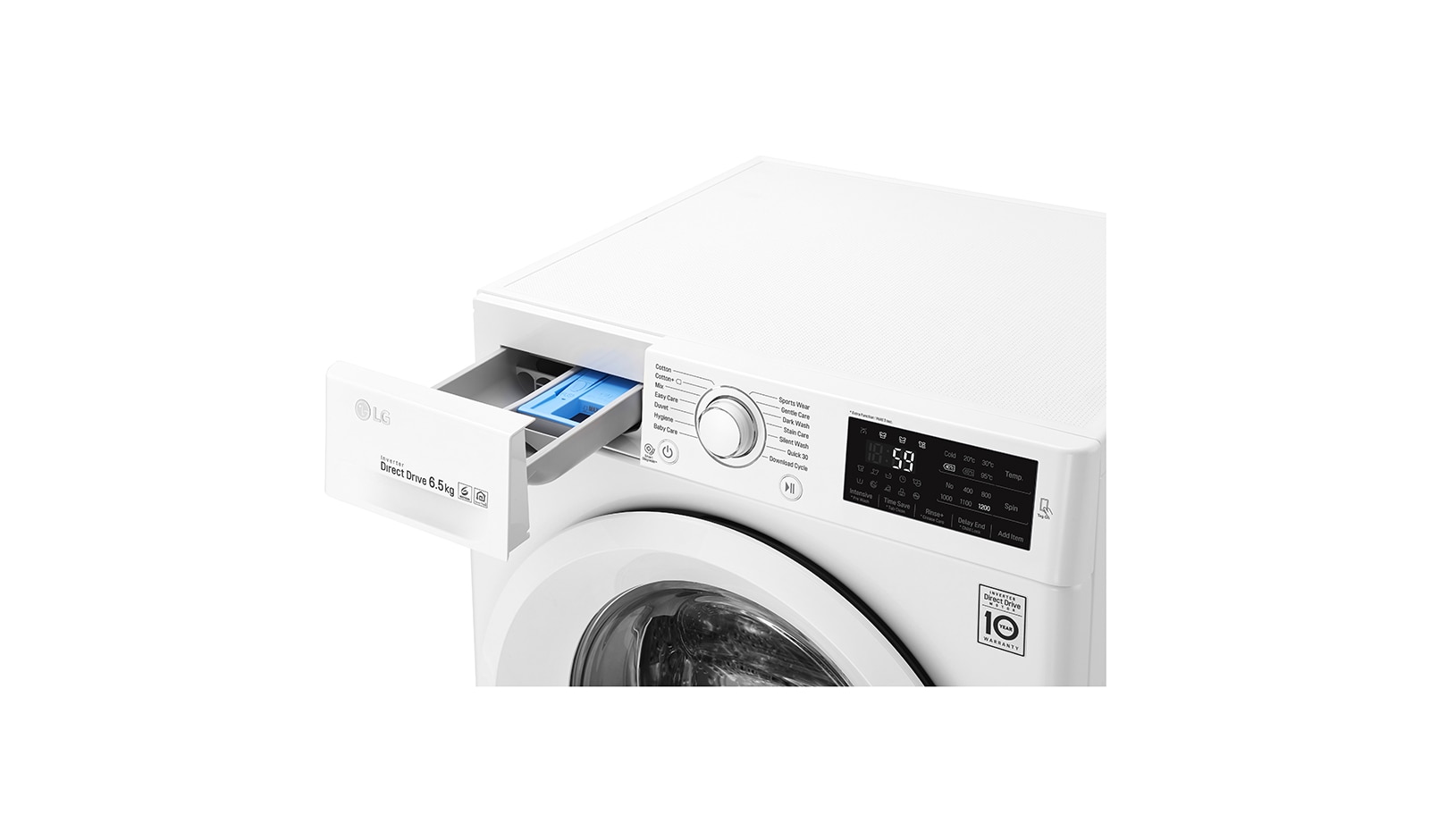 LG 6,5 kg slim pračka, 1000 ot./min, A+++ (v rozsahu A+++ až D), 6 Motion DD, 14 programů, FW60J5WN3