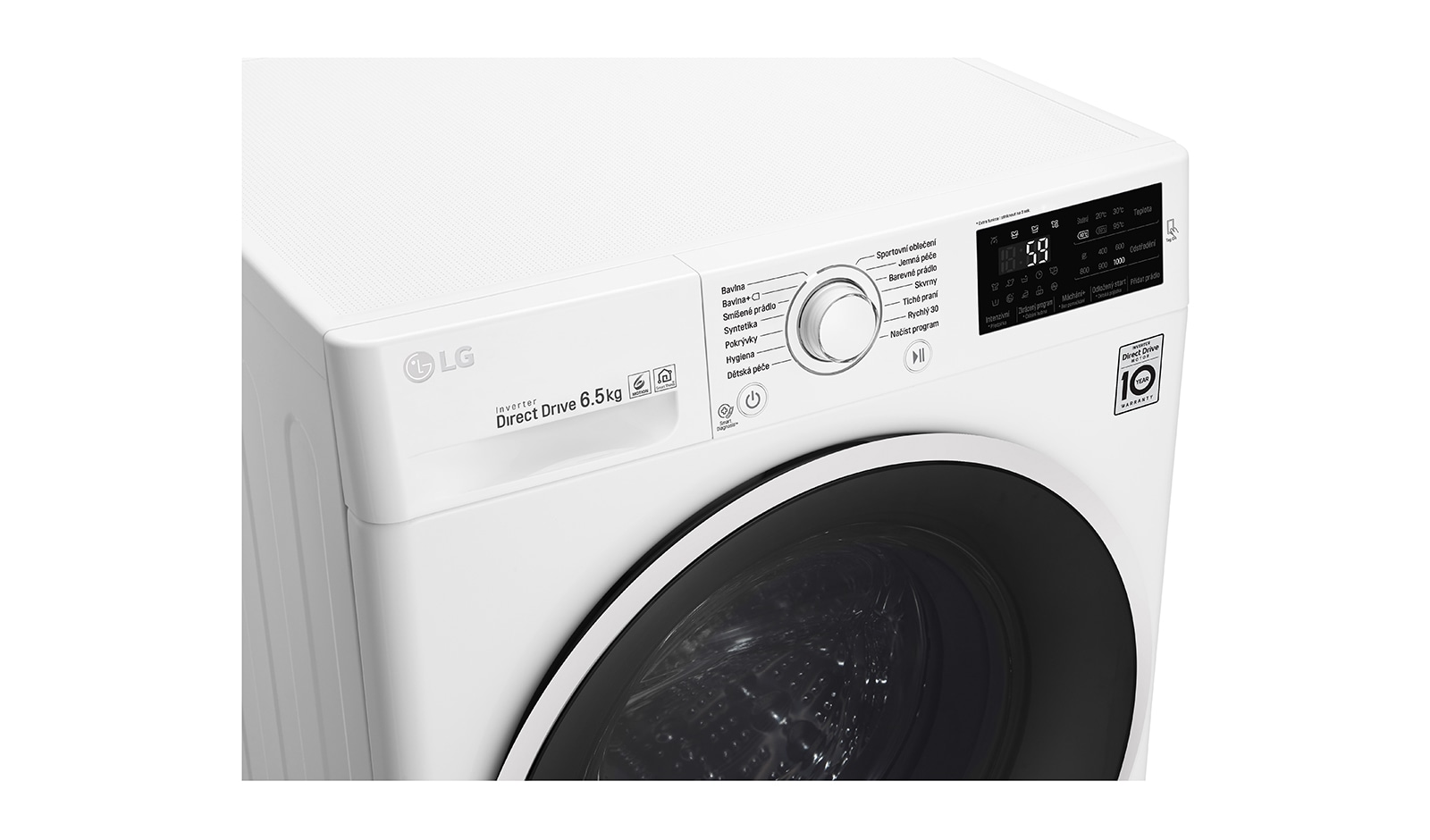 LG 6,5 kg slim pračka, 1000 ot./min, A+++ (v rozsahu A+++ až D), 6 Motion DD, 14 programů, FW60J6WN0