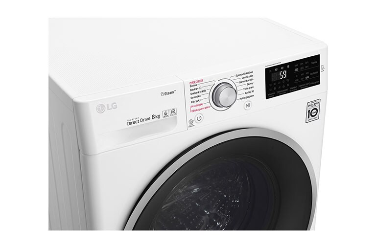 LG 8 kg parní pračka, 1200 ot./min, 6 Motion DD, Steam™ - parní praní, 14 programů, FW82J6TY1