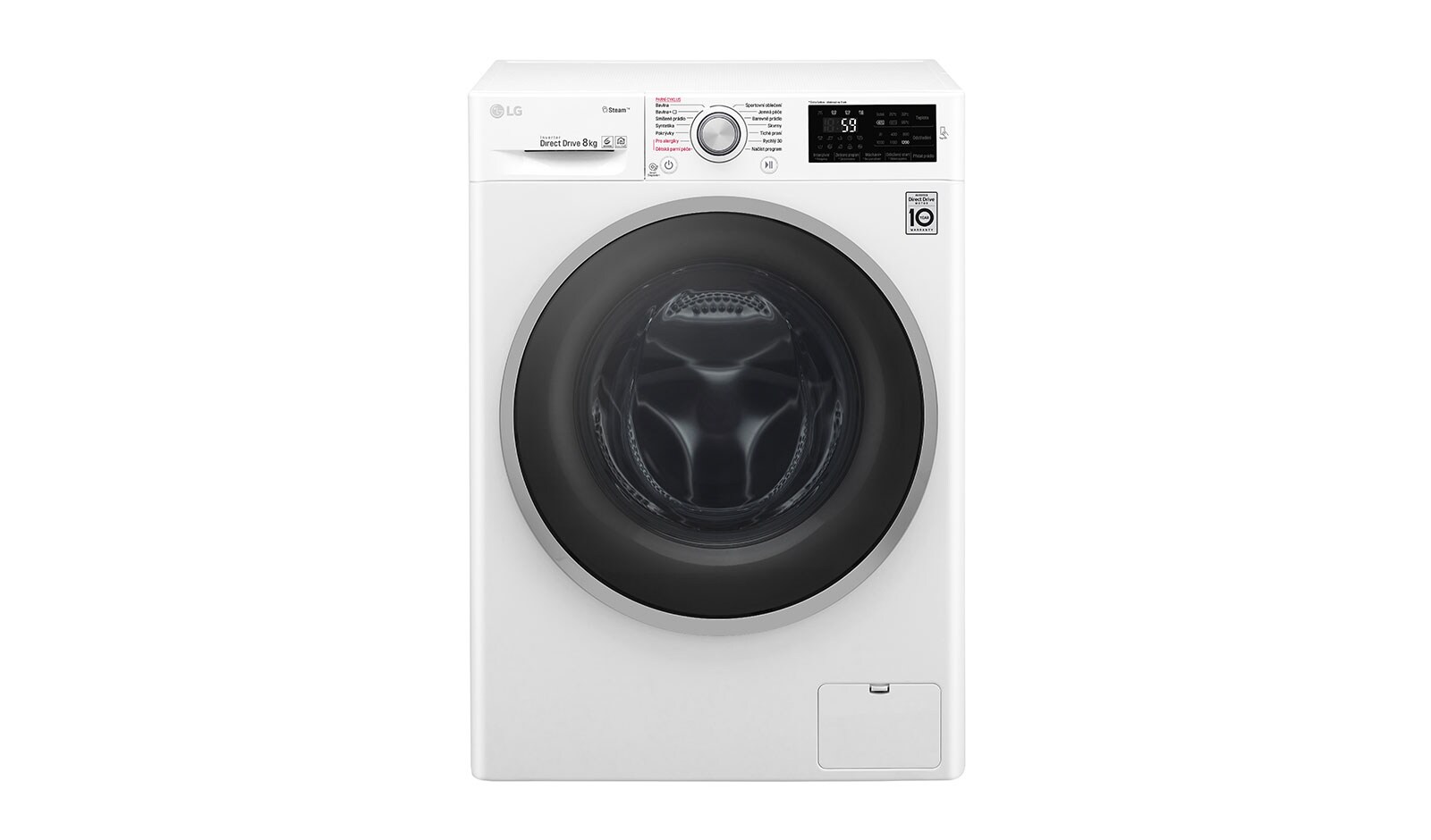 Čelní pohled na 8 kg parní pračka, 1200 ot./min, 6 Motion DD, Steam™ - parní praní, 14 programů FW82J6TY1