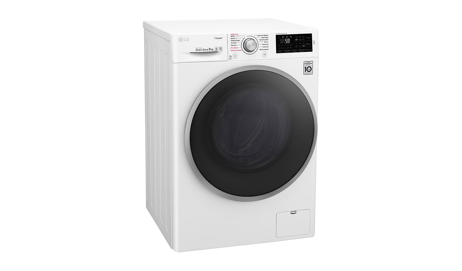LG 8 kg parní pračka, 1200 ot./min, 6 Motion DD, Steam™ - parní praní, 14 programů, FW82J6TY1