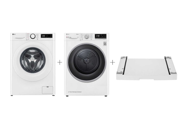 LG PRACÍ SET | LG Pračka FSR5A94WH+ Sušička RC81V5AV7N + Výsuvný mezikus ZDARMA, LAUNWDSN22