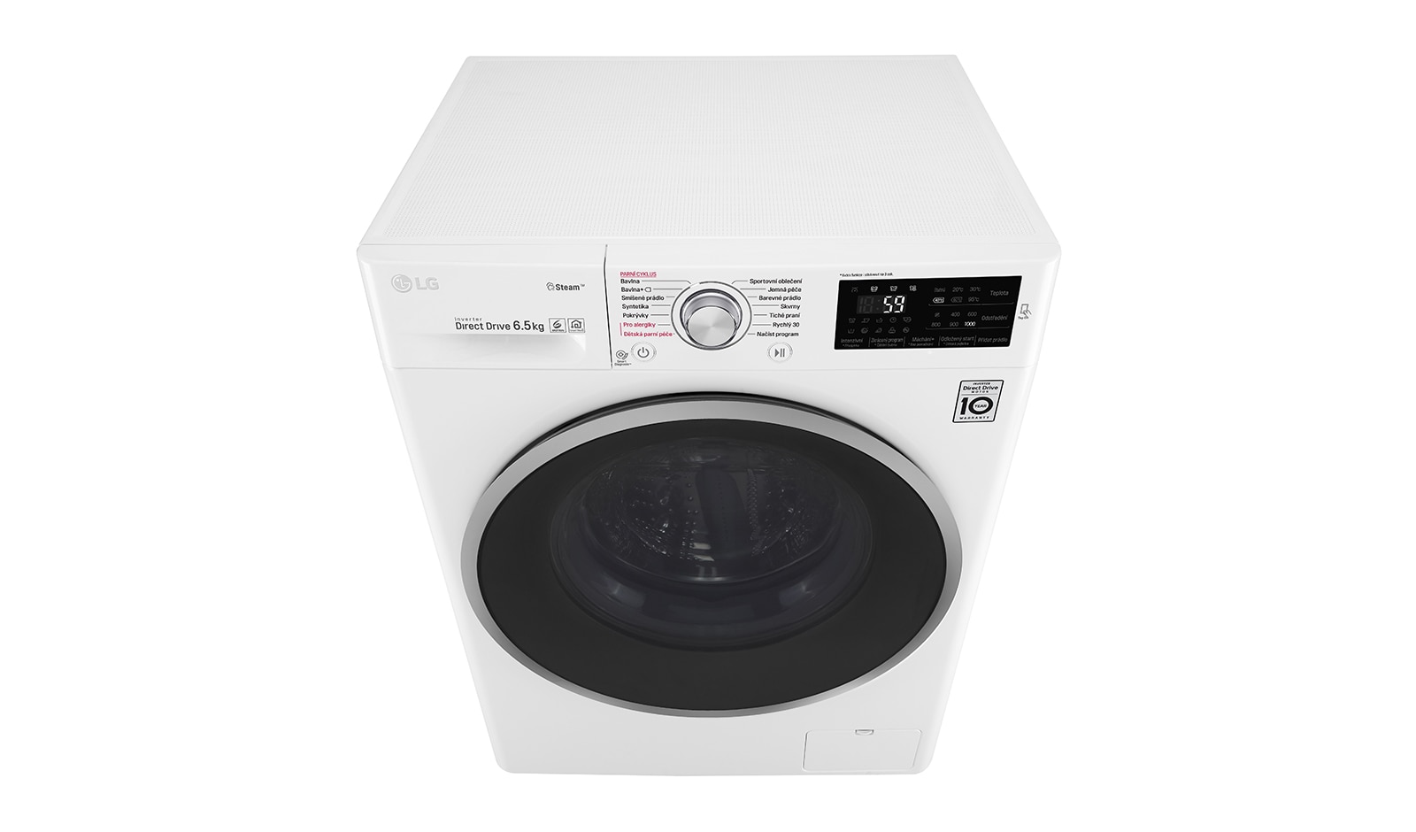 LG 6,5 kg slim parní pračka, 1000 ot./min, A+++ (v rozsahu A+++ až D), 6 Motion DD, Steam™ - parní praní, Přidat prádlo, 14 programů, WD60J6WY1W