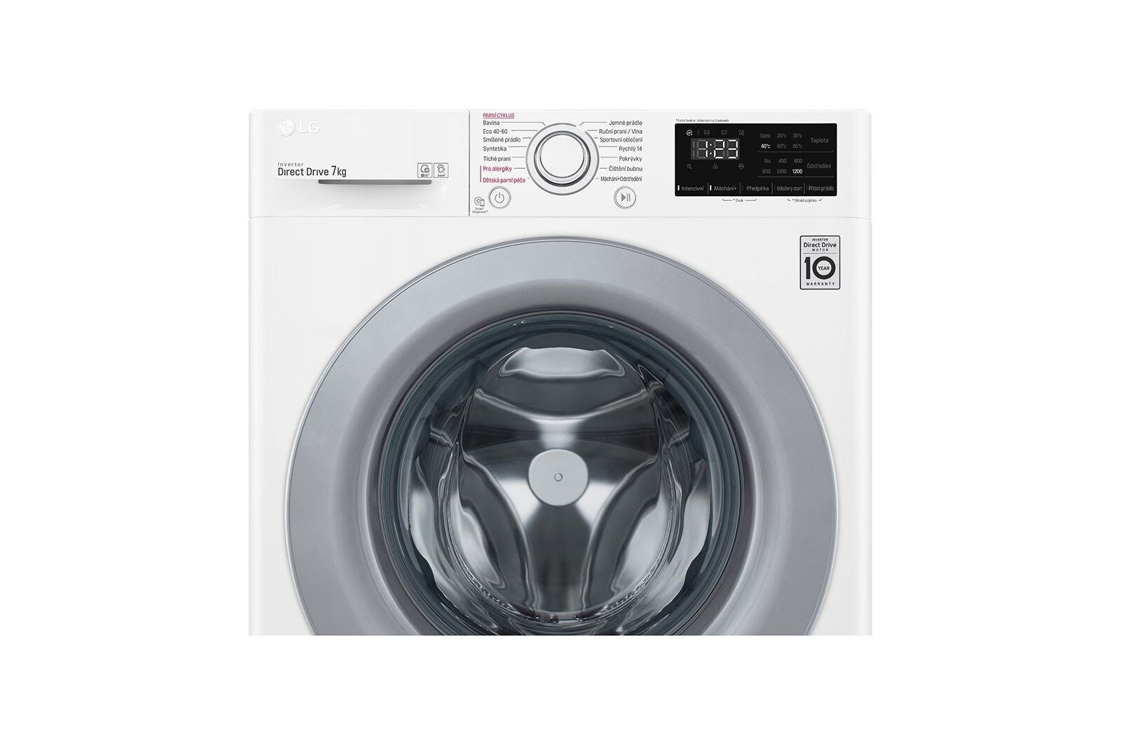 LG 7 kg slim parní pračka LG | D | 1200 ot./min | Direct Drive™ | AI DD™, WD72V3HY4W