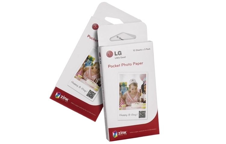 LG Bezinkoustová technologie, velikost fotografií 2“ x 3“ (cca 5,08 cm x 7,62 cm), 3 balení (á 10 ks papíru), PS2203