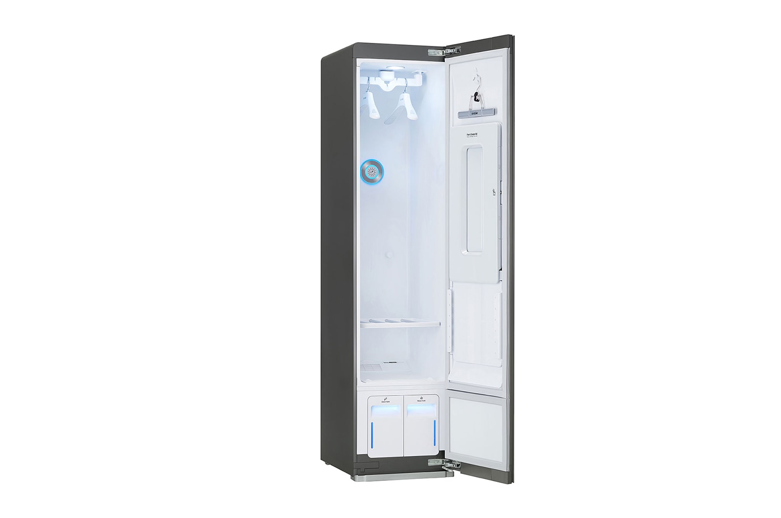 LG Styler | TrueSteam™ - Parní osvěžovač oděvů | Kapacita: 3+1 ks oděvů a polička na doplňky | Cyklus osvěžení: 34 min., S3MFC