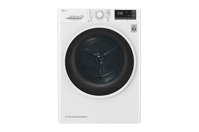 LG 8 kg sušička, A+++ -10%, 14 programů, 13 přídavných možností, 3 možnosti sušení, ThinQ™ + WiFi připojení, RC81U2AV4W