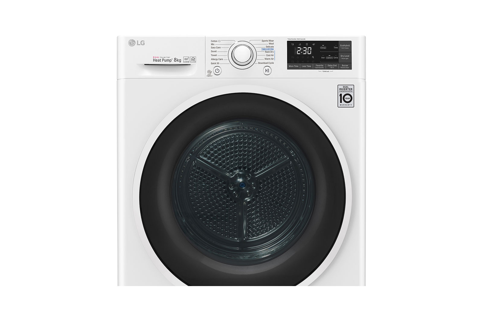 LG 8 kg sušička, A+++ -10%, 14 programů, 13 přídavných možností, 3 možnosti sušení, ThinQ™ + WiFi připojení, RC81U2AV4W