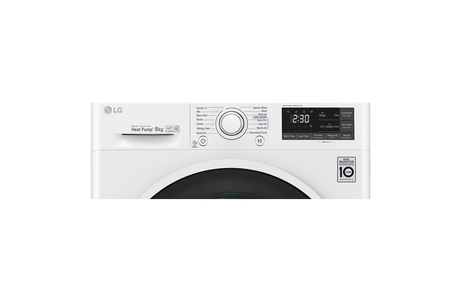 LG 8 kg sušička, A+++ -10%, 14 programů, 13 přídavných možností, 3 možnosti sušení, ThinQ™ + WiFi připojení, RC81U2AV4W