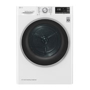 Čelní pohled na 8 kg sušička, A&#43;&#43;&#43; (v rozsahu A&#43;&#43;&#43; až D), 14 programů, 13 přídavných možností, 3 možnosti sušení, ThinQ™ &#43; WiFi připojení RC81EU2AV3W