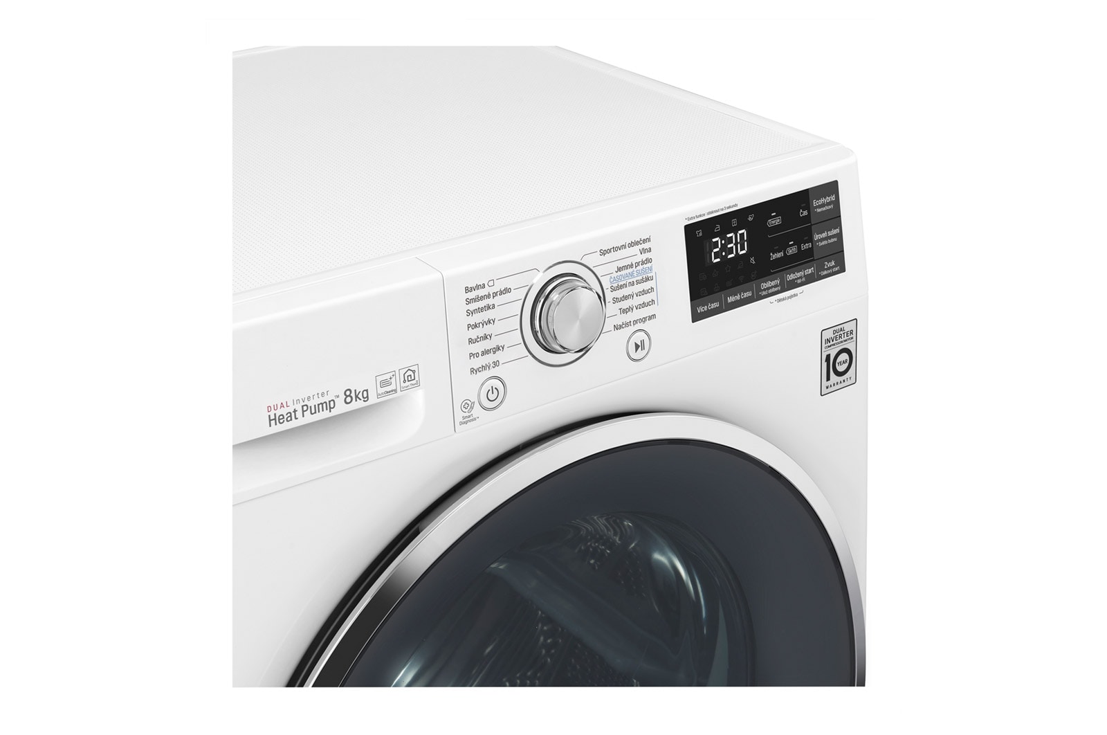 LG 8 kg sušička, A+++ (v rozsahu A+++ až D), 14 programů, 13 přídavných možností, 3 možnosti sušení, ThinQ™ + WiFi připojení, RC81U2AV2W
