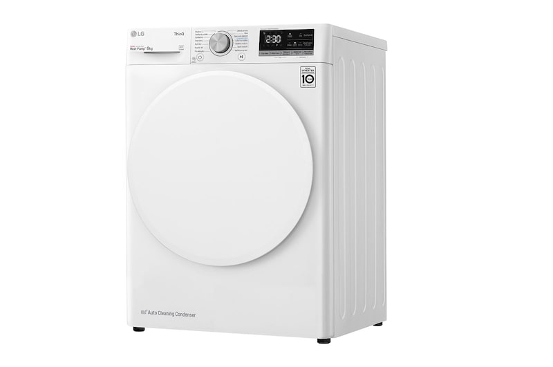 LG 8 kg sušička, A++ (v rozsahu A++ až D), 14 programů, 13 přídavných možností, 3 možnosti sušení, ThinQ™ + WiFi připojení, RC81V5AV0Q