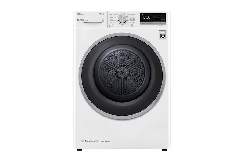 LG Sušička LG | 8 kg | DUAL Inverter Heat Pump™|ThinQ™|Bílá, RC81V5AV7N