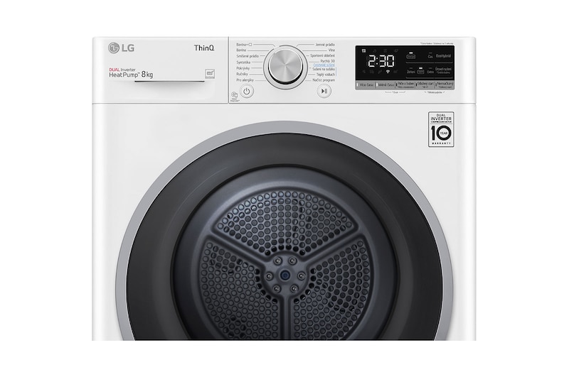 LG Sušička LG | 8 kg | DUAL Inverter Heat Pump™|ThinQ™|Bílá, RC81V5AV7N