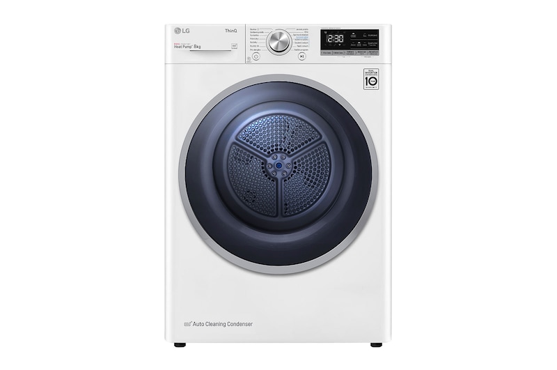 LG 8 kg sušička, A++ (v rozsahu A++ až D), 14 programů, 13 přídavných možností, 3 možnosti sušení, ThinQ™ + WiFi připojení, RC81V5AV7Q