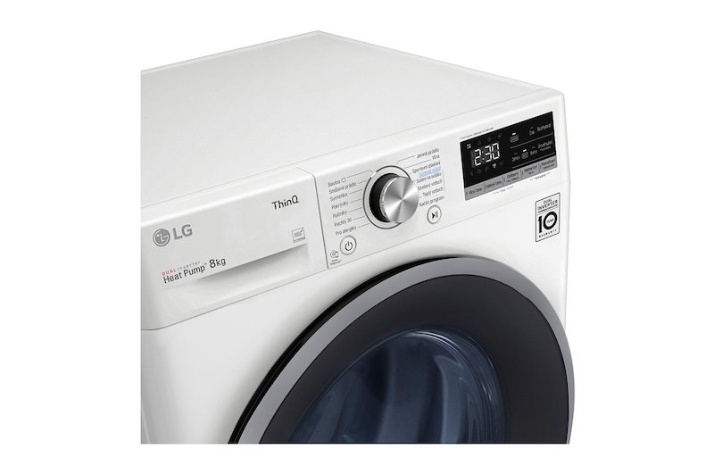 LG 8 kg sušička, A++ (v rozsahu A++ až D), 14 programů, 13 přídavných možností, 3 možnosti sušení, ThinQ™ + WiFi připojení, RC81V5AV7Q