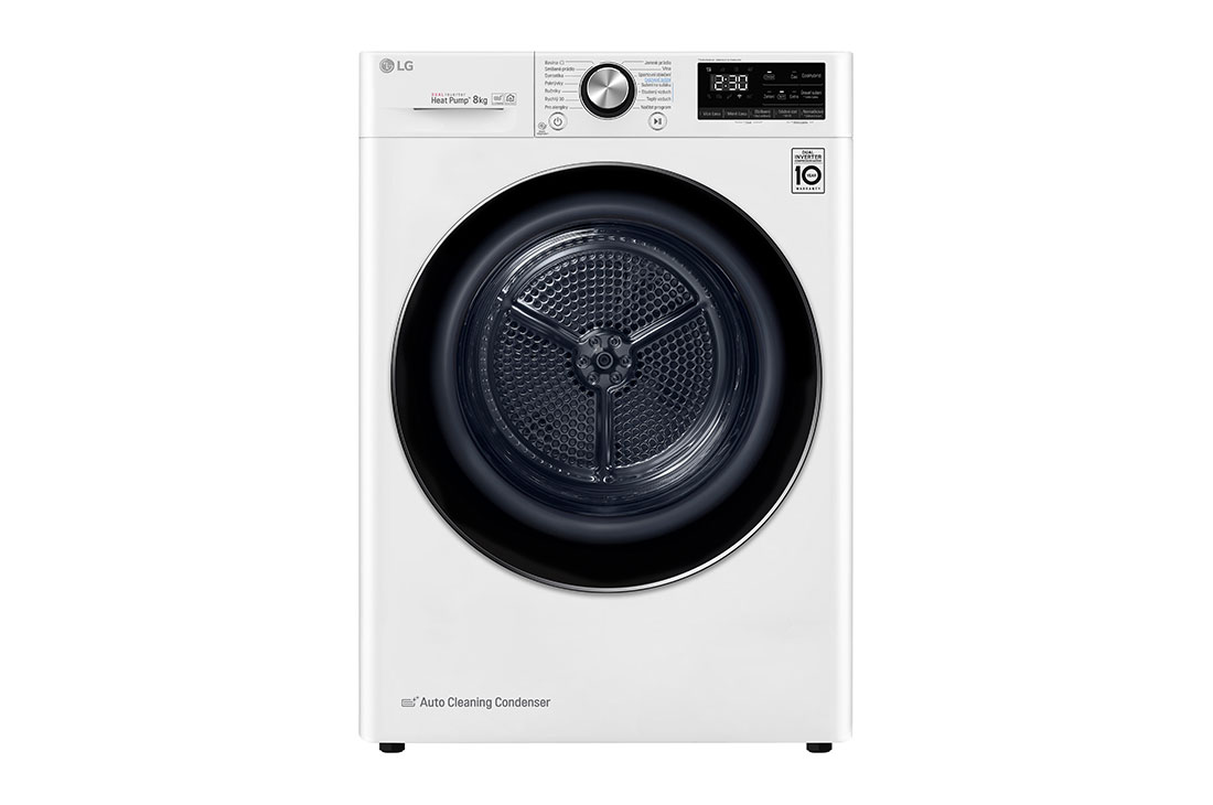 LG Sušička LG | 8 kg | Režim Energie / Čas |  automatické čištění kondenzátoru | Wi-Fi |Bílá, RC81V9AV2W
