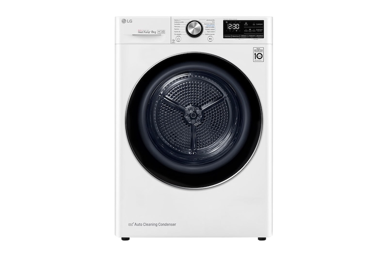LG Sušička LG | 8 kg | Režim Energie / Čas |  automatické čištění kondenzátoru | Wi-Fi |Bílá, RC81V9AV2W