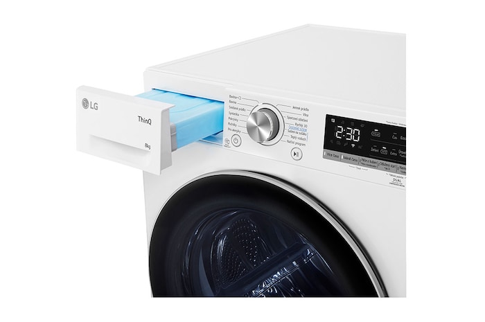 LG Sušička LG | 8 kg | DUAL Inverter Heat Pump™|ThinQ™|Bílá, RC81V9AV3N